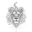 A tattoo design incorporating a lion, dolphin, and turtle in a sketch style tattoo design idea