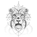 A tattoo design incorporating a lion, dolphin, and turtle in a sketch style tattoo design idea
