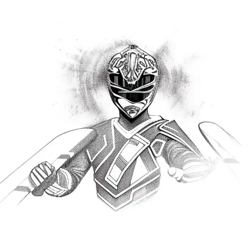 power ranger on a skateboard tattoo design idea