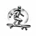 power ranger on a skateboard tattoo design idea