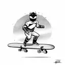 power ranger on a skateboard tattoo design idea