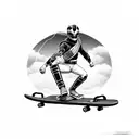 power ranger on a skateboard tattoo design idea