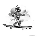 power ranger on a skateboard tattoo design idea