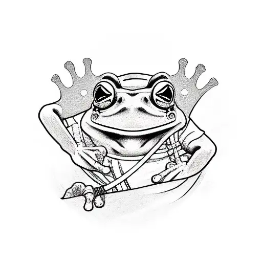 japanese frog samurai tattoo design idea