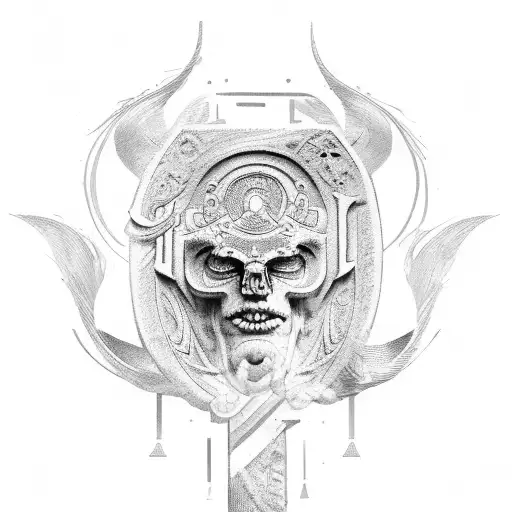 ancient greek with roman numerals tattoo design idea