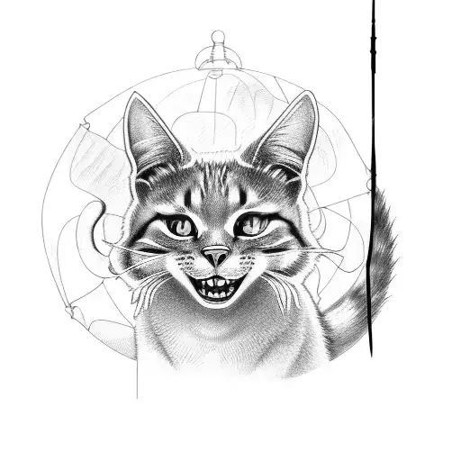 feral cat crawling tattoo design idea