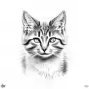 feral cat  tattoo design idea