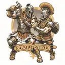 gladiator fighting tattoo design idea