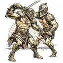 gladiator fighting tattoo design idea