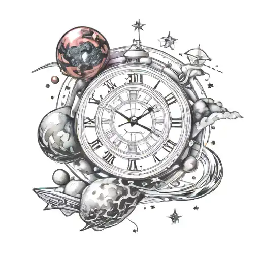 space, time, philosophy, life,  tattoo design idea