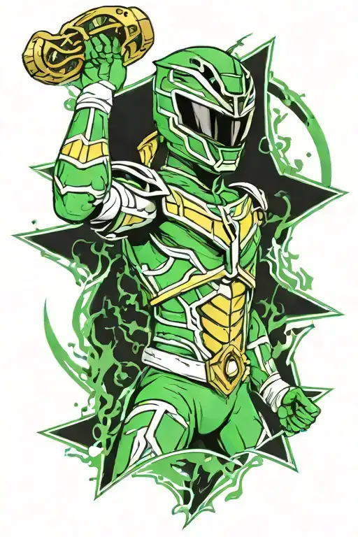 green power ranger tattoo design idea