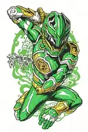 green power ranger tattoo design idea