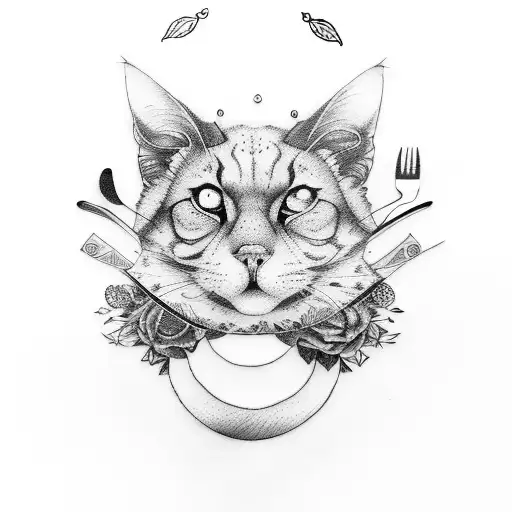 kitchen chef knife tattoo design idea