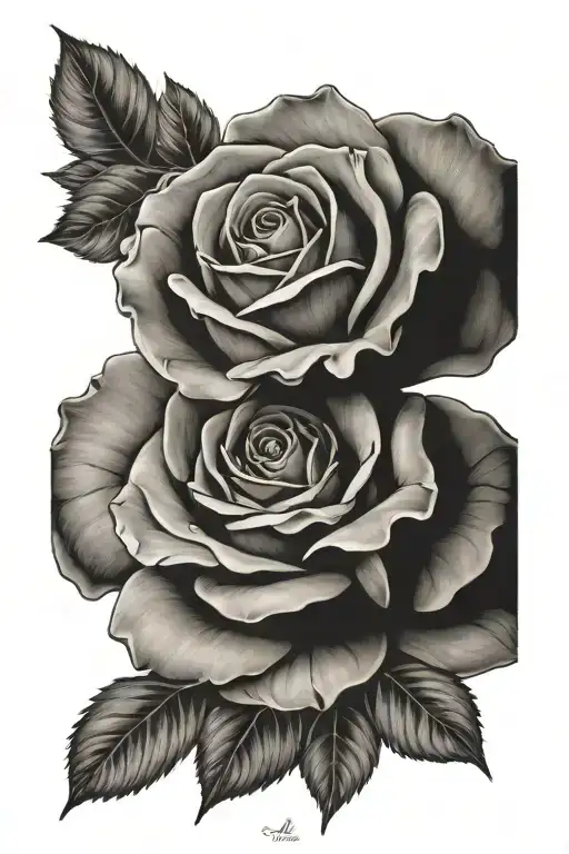 Rose moon stone tattoo design idea
