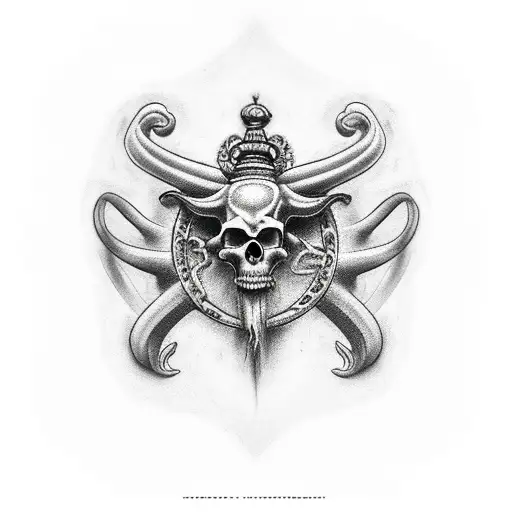 momento Mori and baphomet tattoo 3d  tattoo design idea