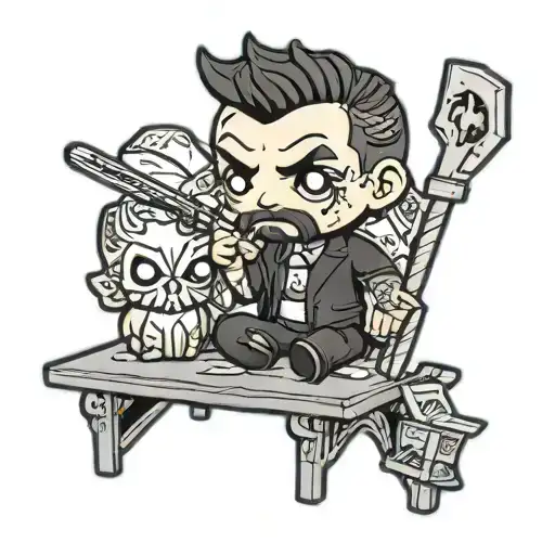 funko Pop with sugar cubes tattoo design idea