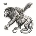 zodiac sign Leo and Chinese zodiac Monkey combination. year 1992 tattoo design idea