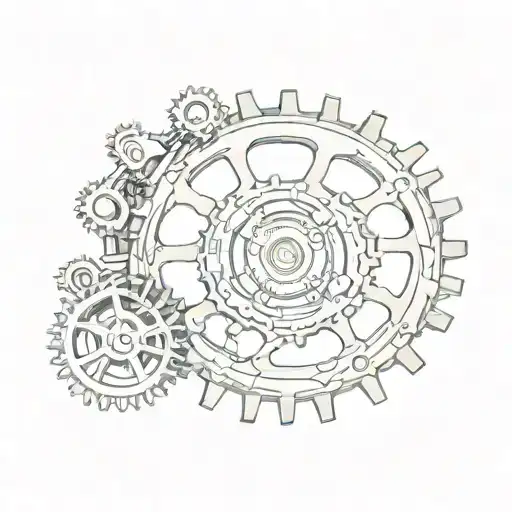 A bike wheel with gears and chains intertwined tattoo design idea