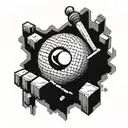 A billiard ball breaking through a brick wall tattoo design idea