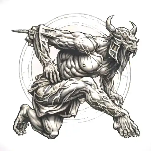 fear me not god atlas holding tattoo design idea