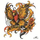 Phoenix butterfly tattoo design idea