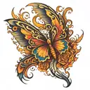 Phoenix butterfly tattoo design idea