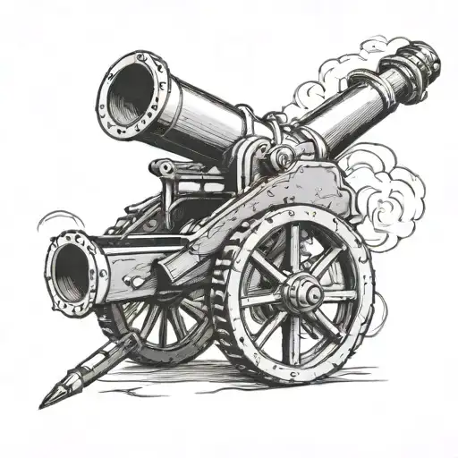 field artillery cross cannon tattoo design idea