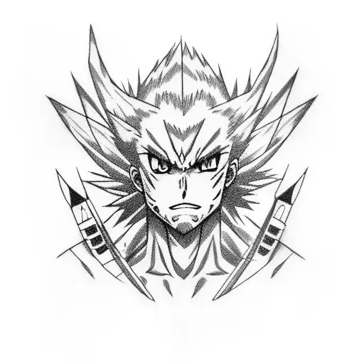 Gon Freeks from Hunter X Hunter going into rage mode with a hunter licence tattoo design idea