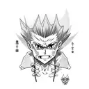 Gon Freeks from Hunter X Hunter going into rage mode with a hunter licence tattoo design idea