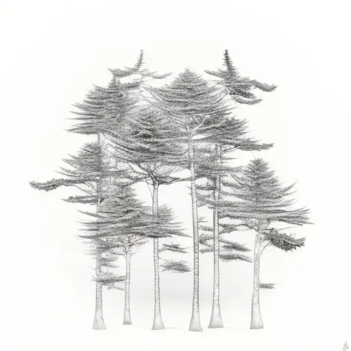 beach scene transitions into a forest scene tattoo design idea