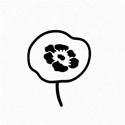 23 with clouds and a poppy flower and a road and hearts and a sign  tattoo design idea