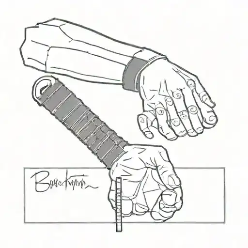 black band around arm witb 2 hammers incourperated for west ham tattoo design idea