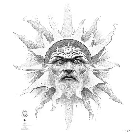 inti the sun god tattoo design idea