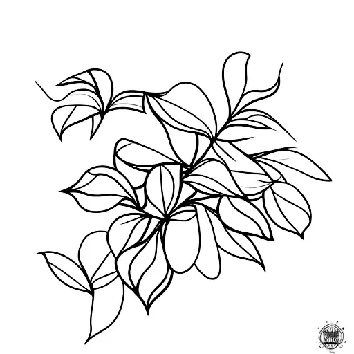 bougainvillea flower stem tattoo design idea