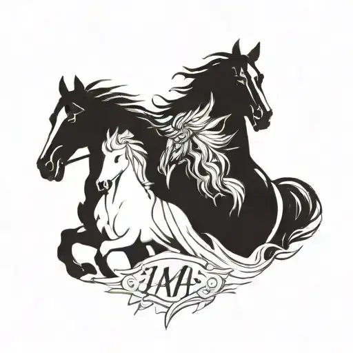 names incorporated 4 horsemen tattoo design idea