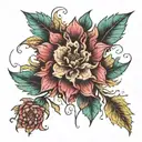 fractal botanical tattoo design idea