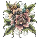 fractal botanical tattoo design idea