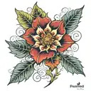 fractal botanical tattoo design idea