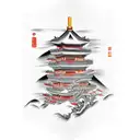 Chinese Tower  tattoo design idea
