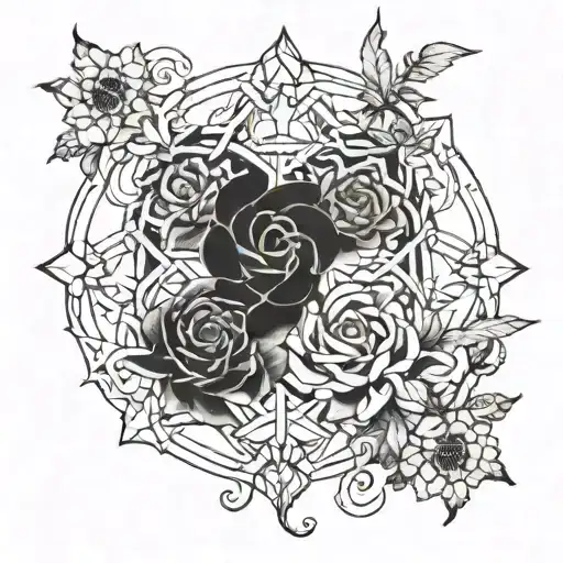 Light and Dark of life intertwined tattoo design idea