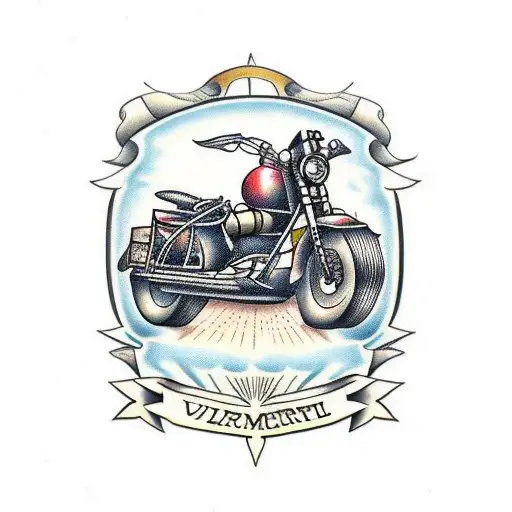 semi truck memorial  tattoo design idea