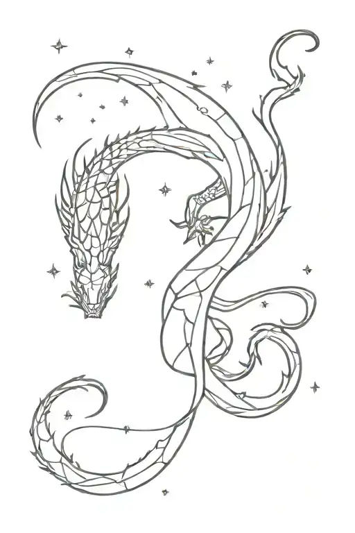 dragon scorpio constellation zodiac sign tattoo design idea