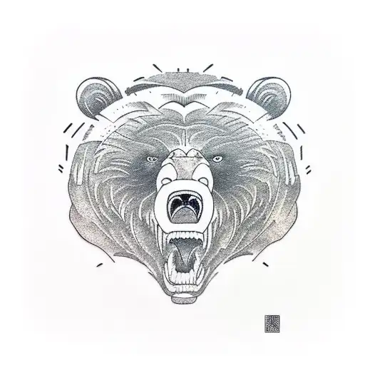 grizzly bear angry  tattoo design idea