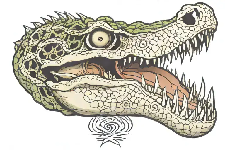 alligator skull tattoo design idea