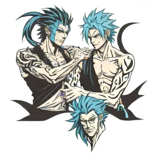 Grimmjow Jaegerjaques and unquiorra tattoo design idea
