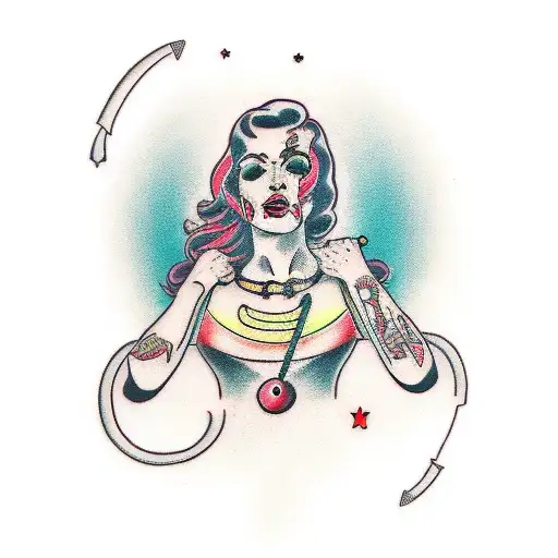 Anxiety Woman Life tattoo design idea