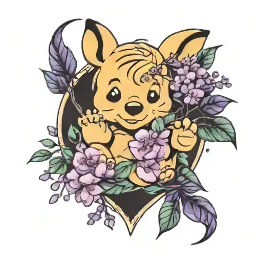 pooh wisteria tattoo design idea