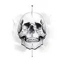 skull stipple shading tattoo design idea