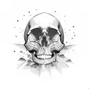 skull stipple shading tattoo design idea