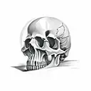 skull stipple shading tattoo design idea